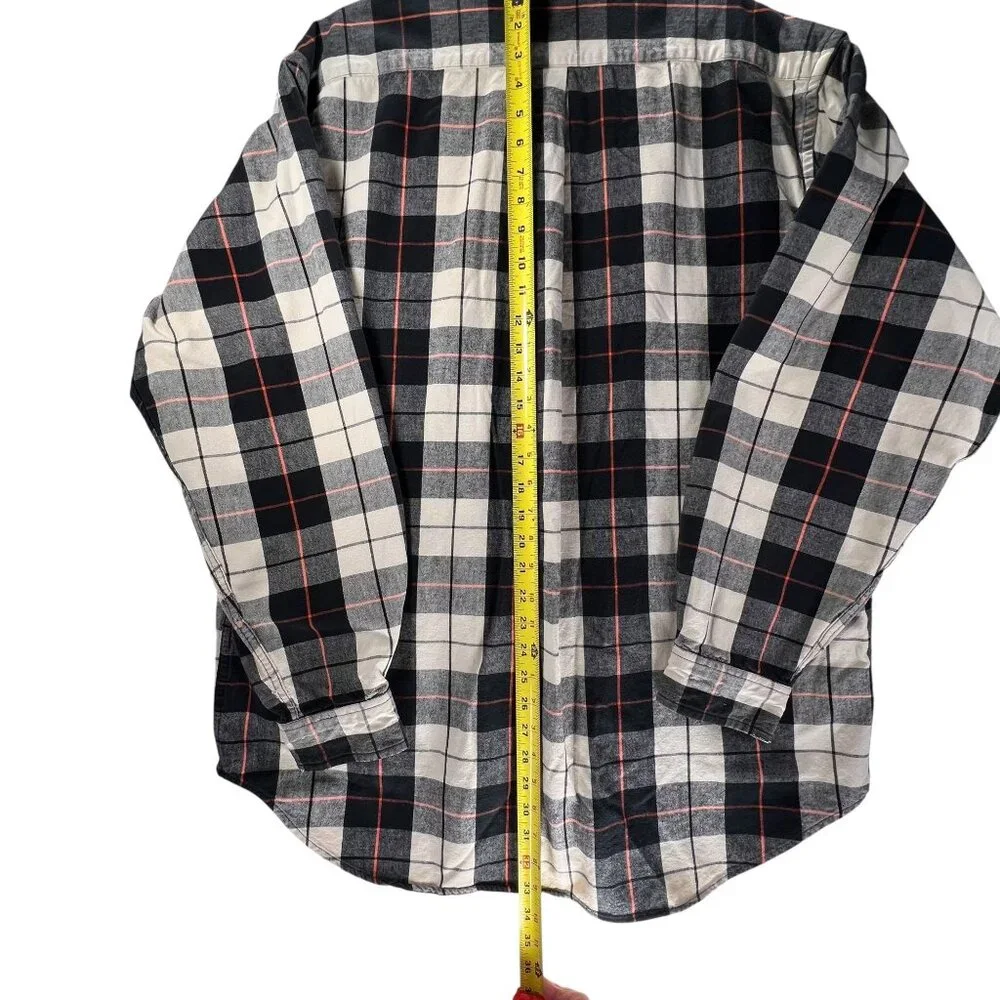 Ralph Lauren Polo Jeans Co XL Plaid Button-Up Shirt XL Long Sleeve Black Orange - Picture 11 of 12